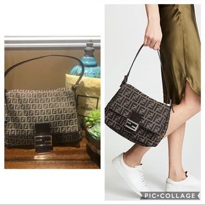 Fendi Zucca Mama Baguette Shoulder Bag